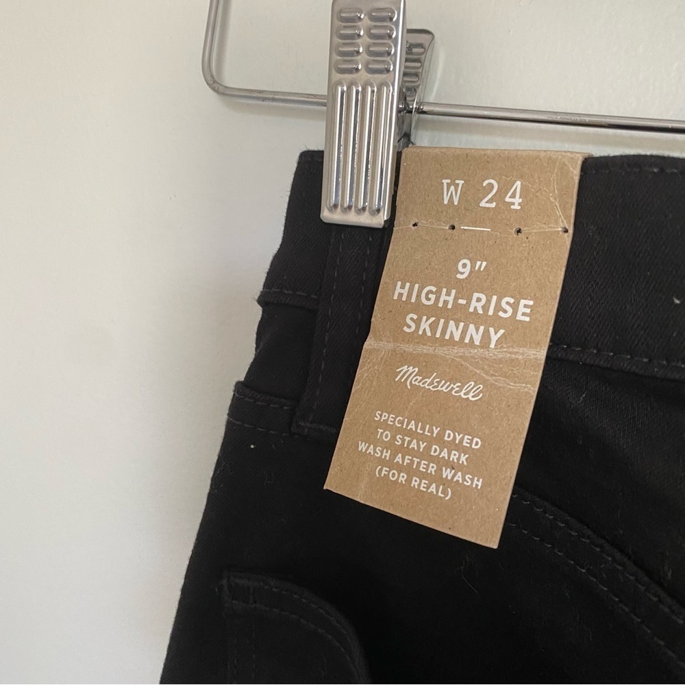 Bnwt Madewell High Rise Black 9” Skinny Jeans Sz 24 - Picture 9 of 9